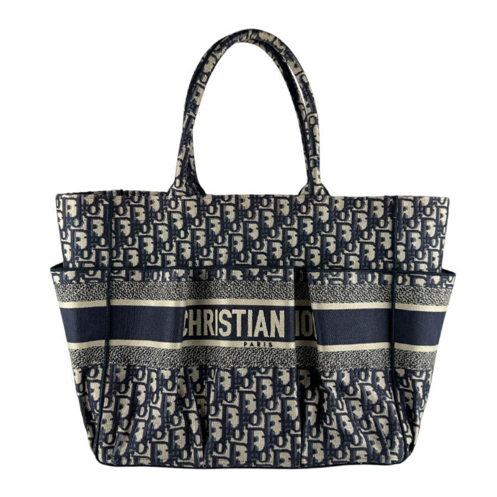 Christian Dior Catherine Oblique Canvas Handbag Navy Blue